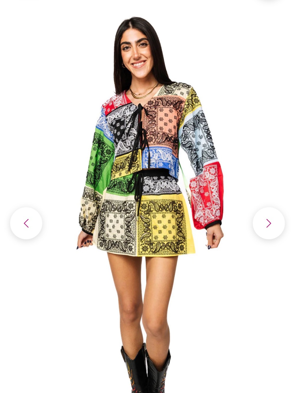 Queen of Sparkles Color-block Bandana Set